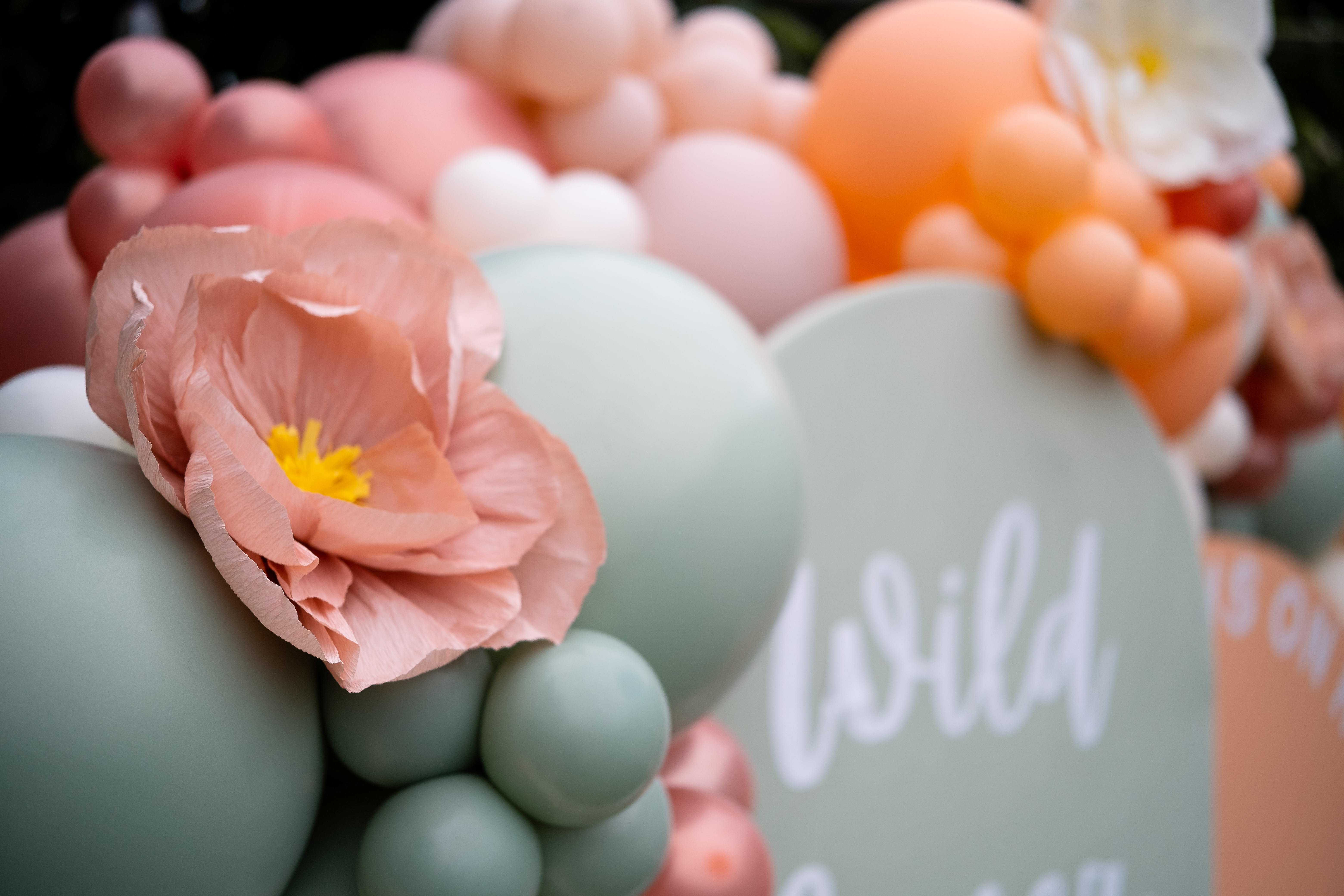 A vibrant balloon arch for a corporate event